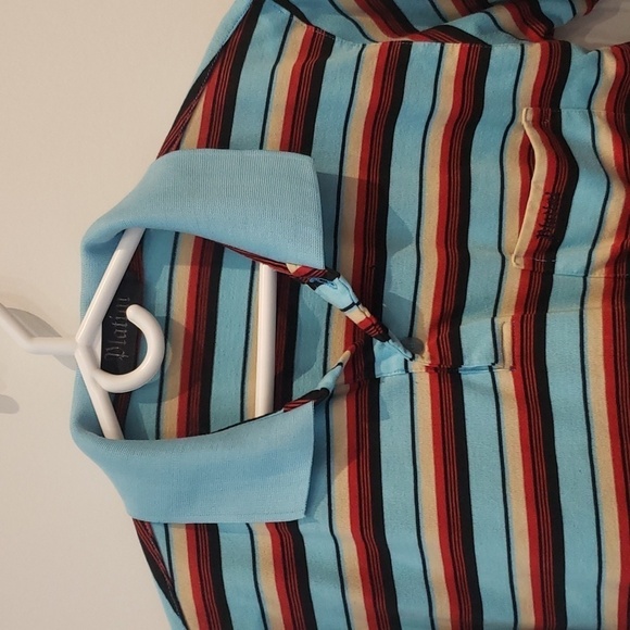 PLATINI Polo Golf Shirt Stripped Short Sleeve Men's Medium - Picture 3 of 12